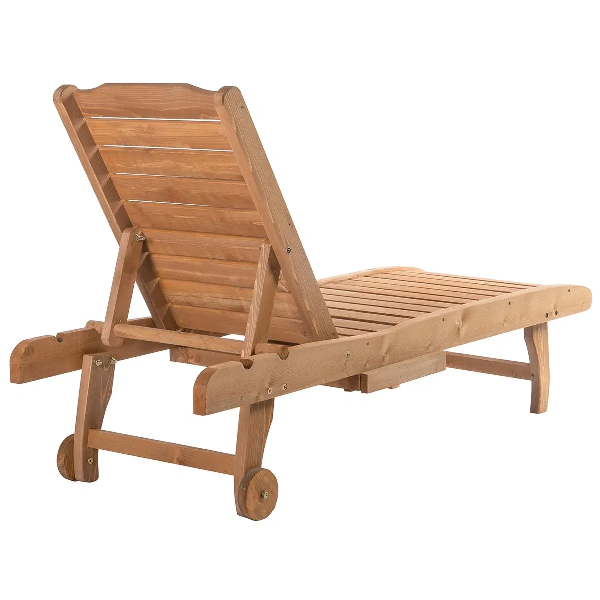 Sonnenliege Mobile Gartenliege Liegestuhl Strand Liege Tannenholz Braunrot - 5