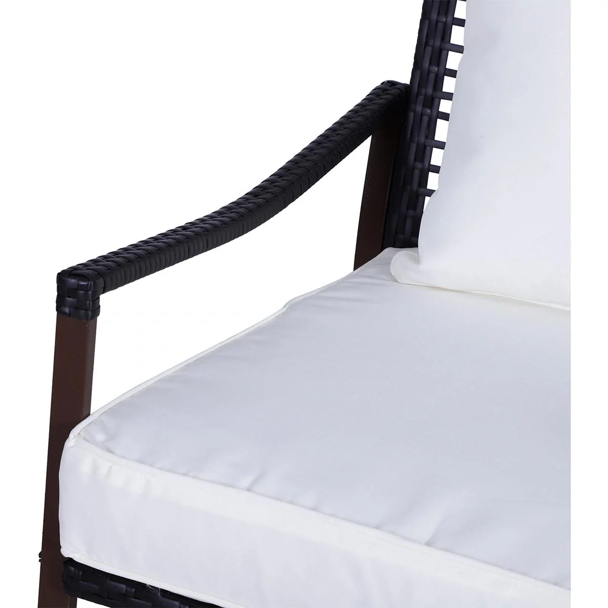 Rattan Schaukelstuhl als 7-tlg. Set braun/cremeweiß - 9