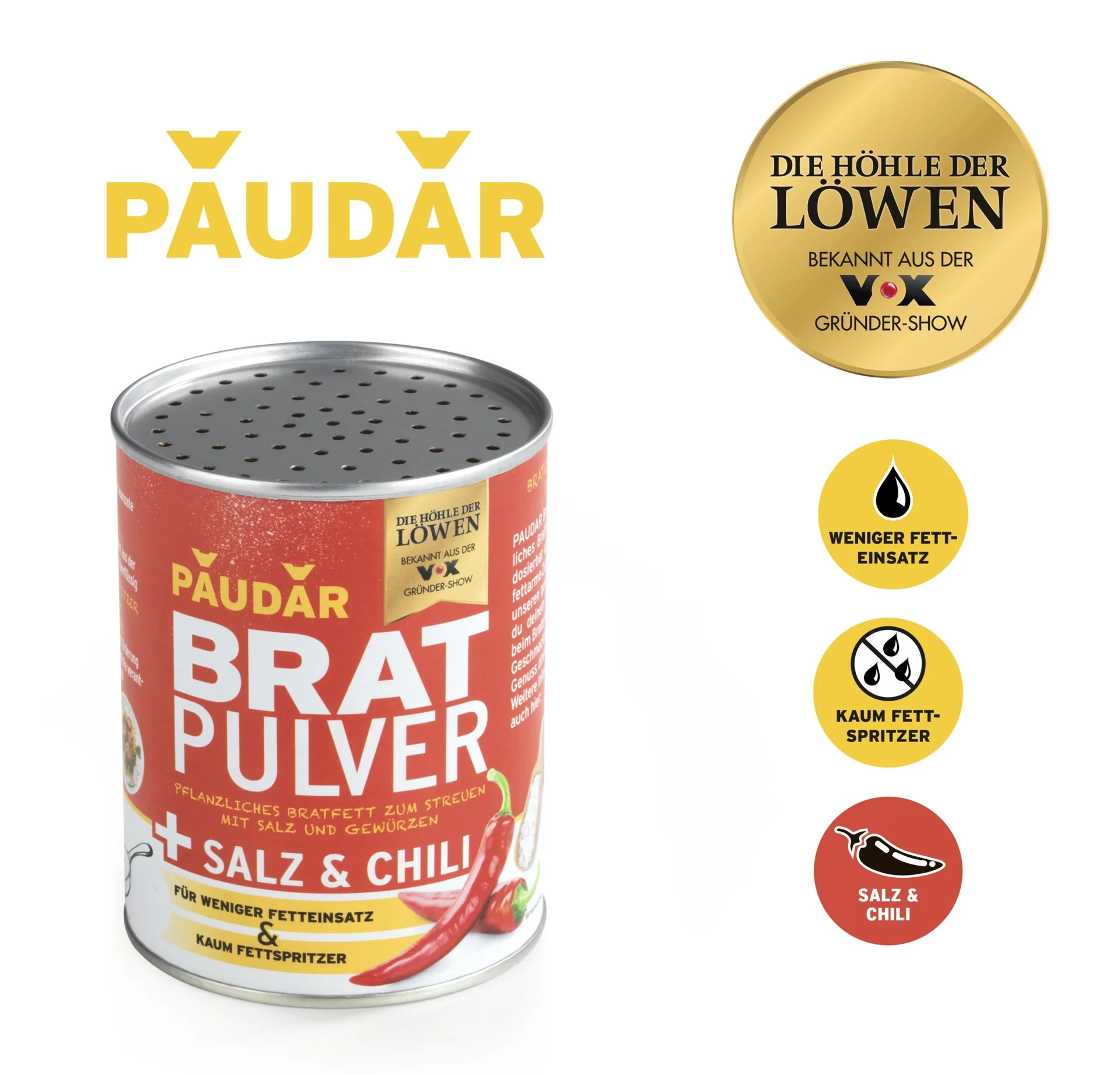 Pflanzliches Bratfett-Pulver, „PAUDAR“, mit Chili und Salz, 175 g - 12