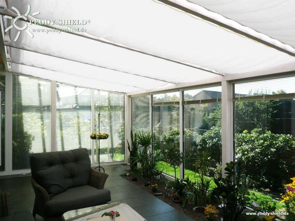 Seilspann-Sonnensegel weiss 330 x 61cm - 4