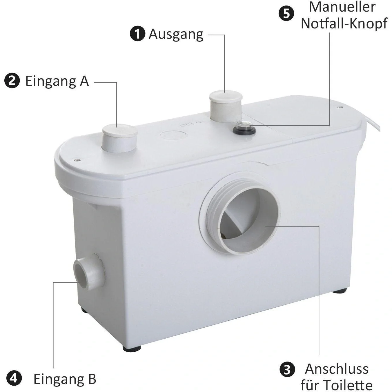 Hebeanlage Abwasserpumpe für WC Dusche 600W - 9