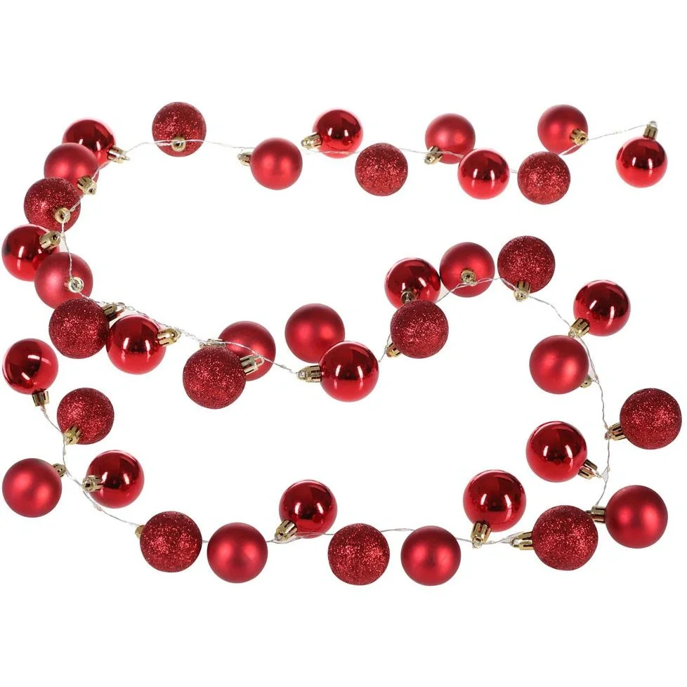 Weihnachtsbeleuchtung Kugeln 40-LED - Rot - 2m - 8