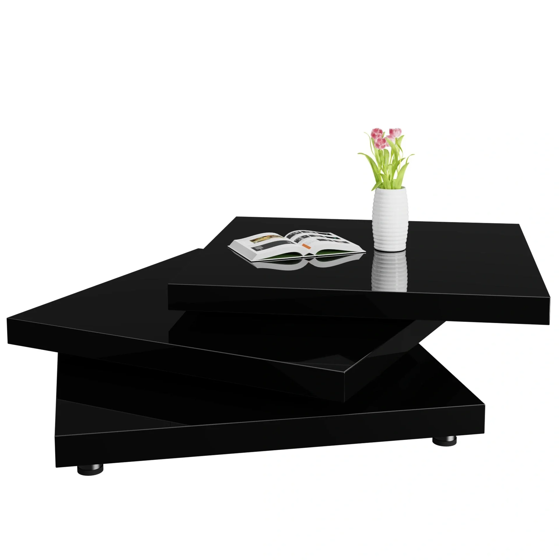 Couchtisch New York schwarz 76x76 cm verstellbar - 6