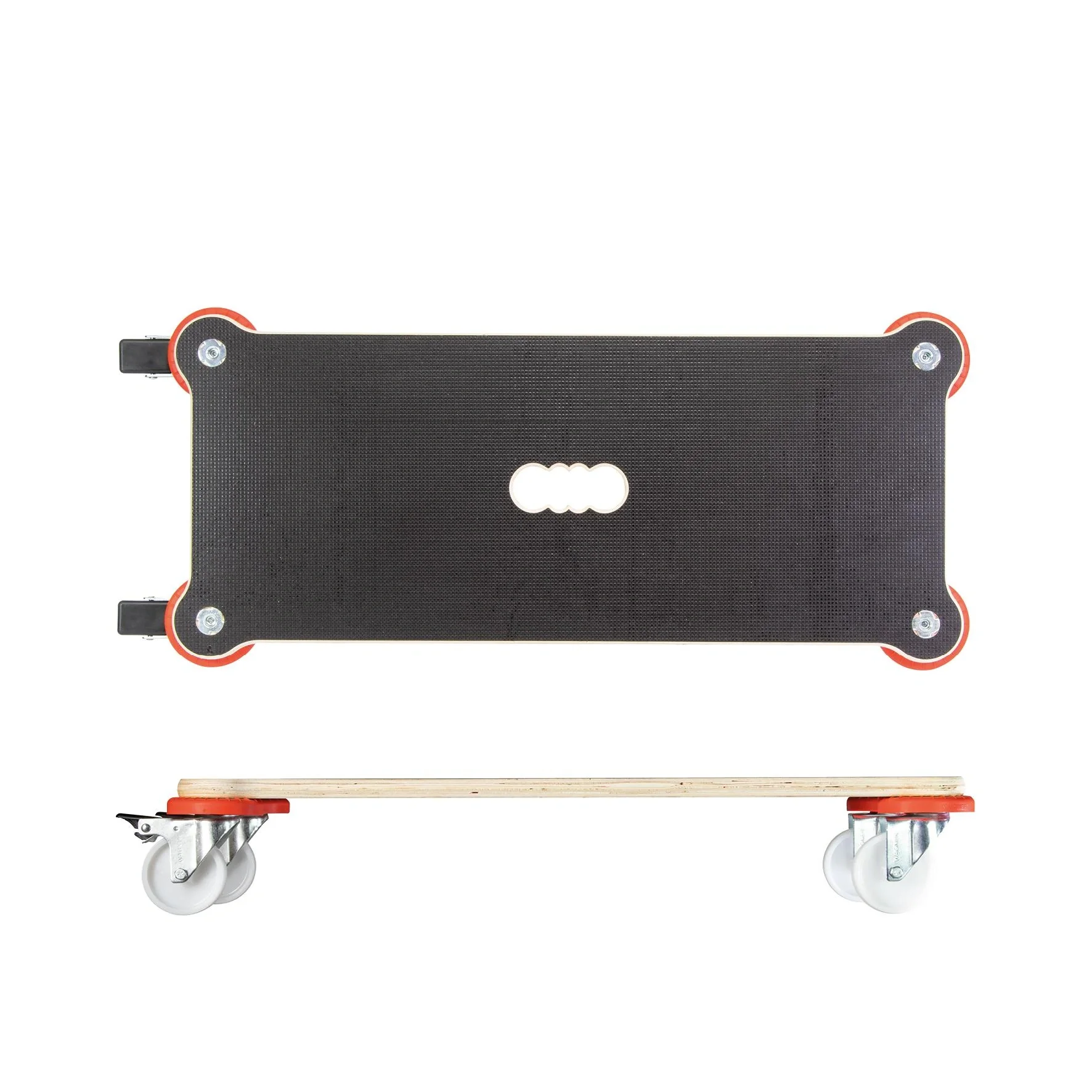 Transporthilfe MM 1365, 71 x 31 x 12,5 cm, harte Rollen Ø 75 mm, Gleitlager, 2 Bremsen, Platte FSC®, Tragkraft 200 kg - 9