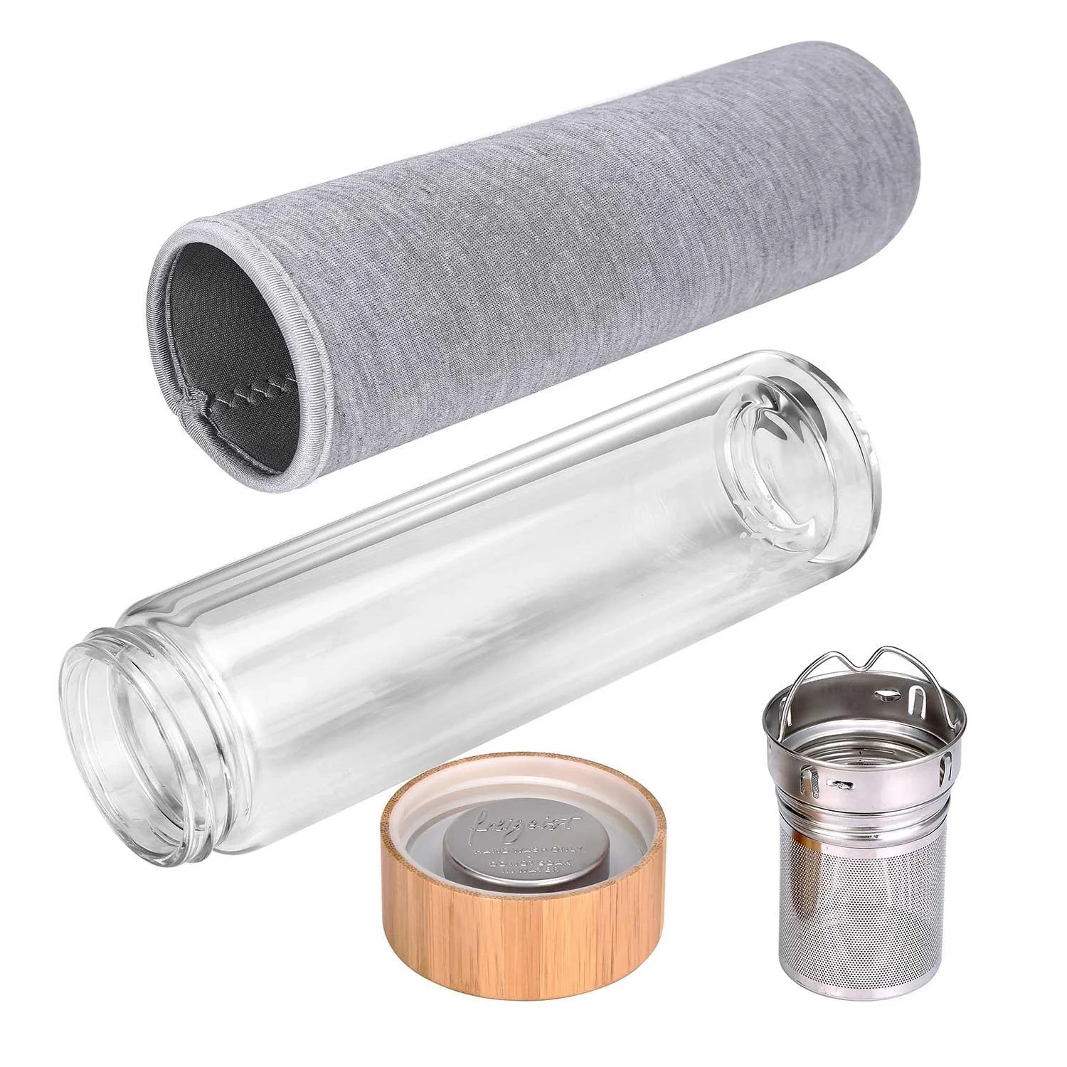 Teeflasche aus Glas, doppelwandig, 500 ml - 8