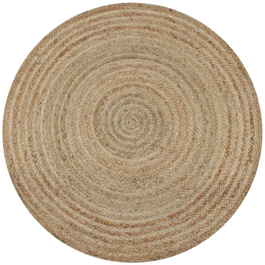 Teppich rund 120 cm gewebte Jute - 1