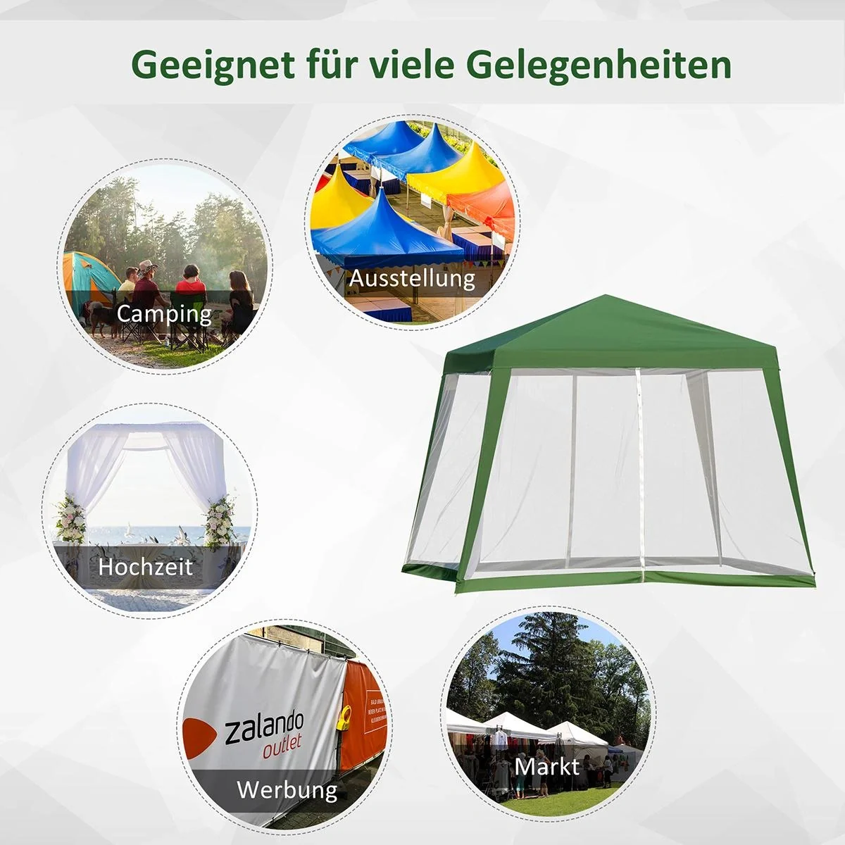 Pavillon mit Moskitonetz beige - 1
