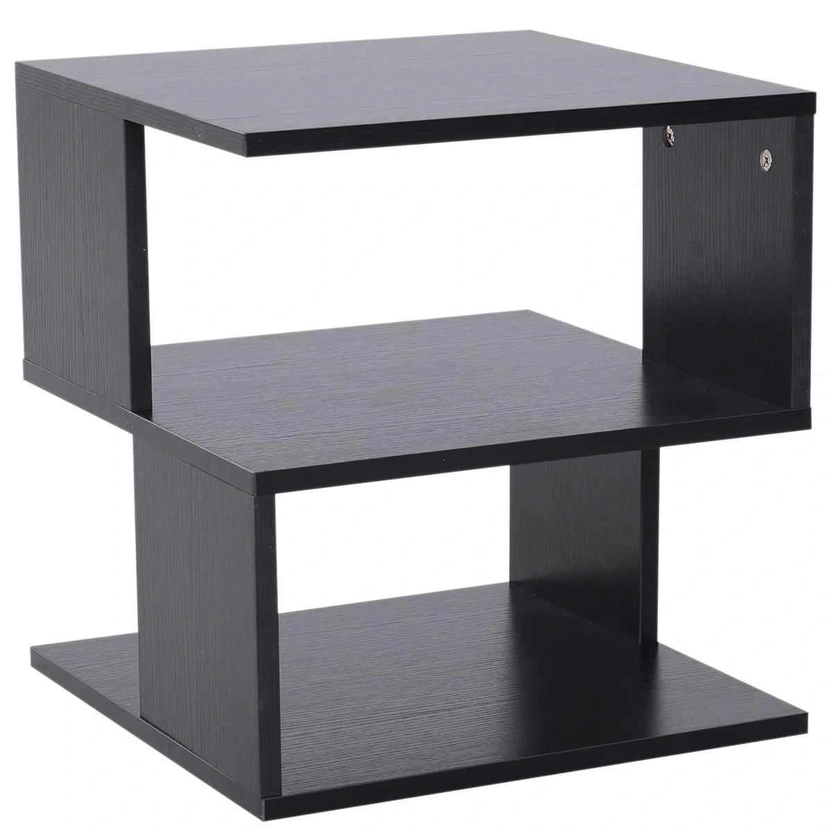Beistelltisch Betttisch mit modernes Design, Spanplatte, Schwarz, 40x40x43 cm - 5