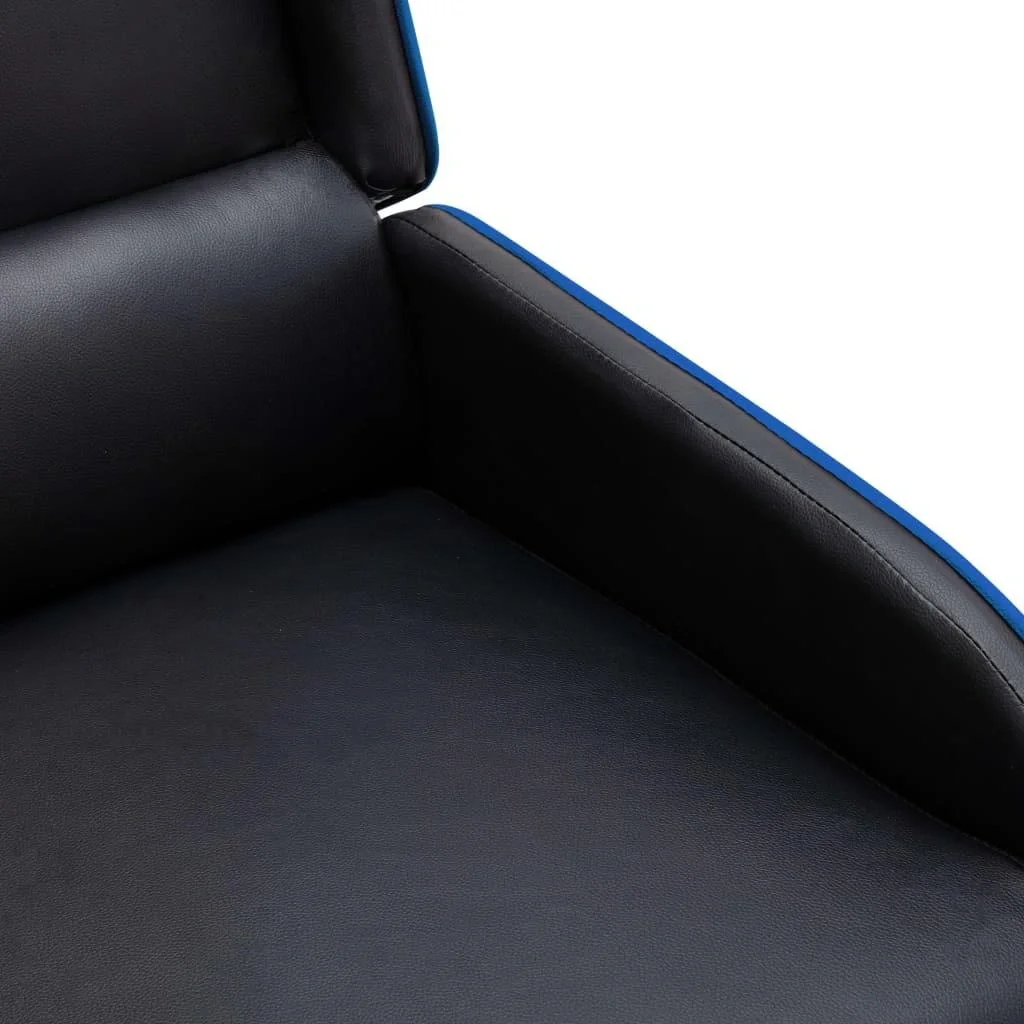 Massagesessel verstellbar Kunstleder schwarz und blau - 6