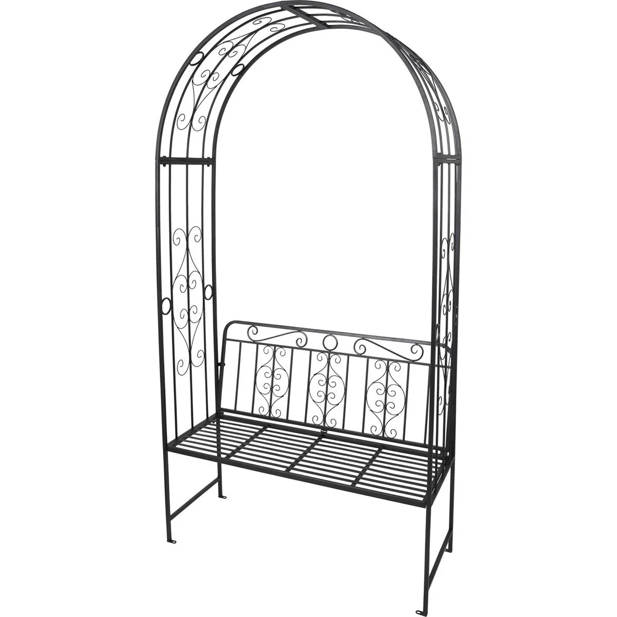 Pro Garden Rosenbogen - Bank - 49x26,5x172cm - Schwarz - 1