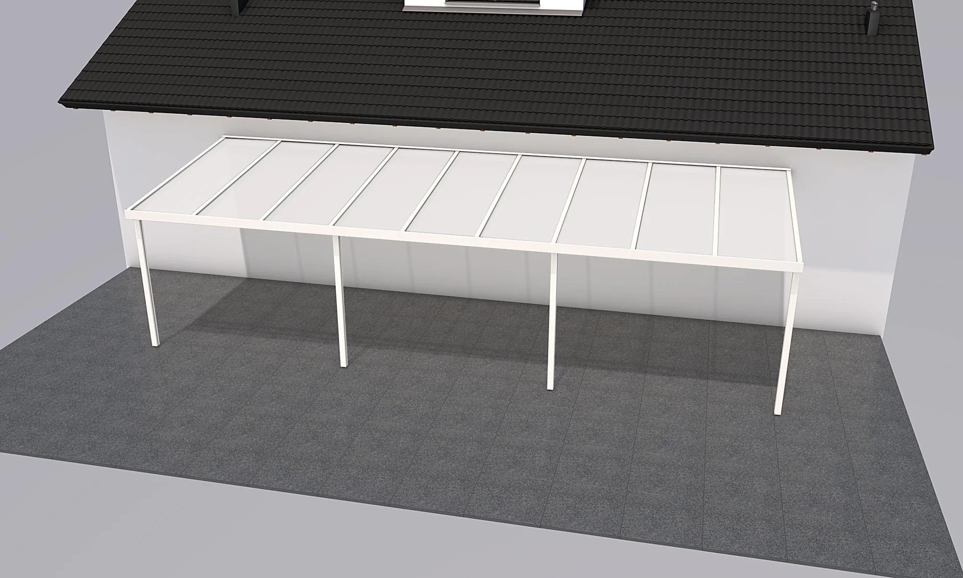 Terrassendach Premium, weiß, 9135 x 3060 mm - Klima blue - 2