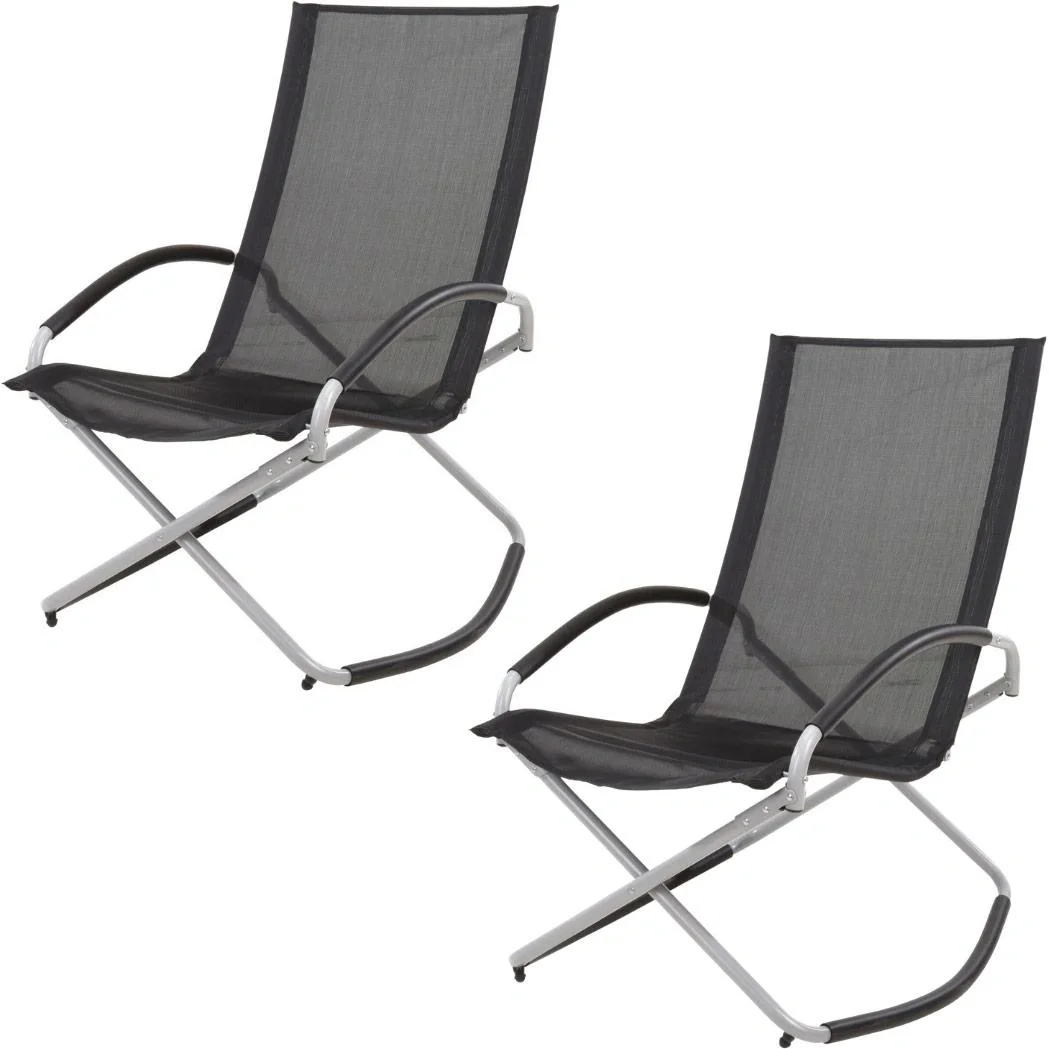 Pro Garden Klappbarer Schaukelstuhl - Schwarz - 70x90x98cm - 2 KÄUFE - 1