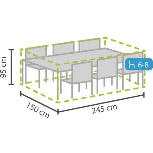 schutzhülle für rechteckiges lounge-set - l - 5