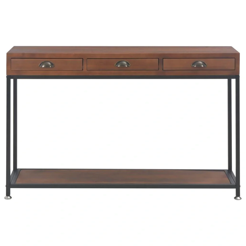 Wandtisch mit 3 Schubladen 120x30x76 cm Kiefer massiv - 6