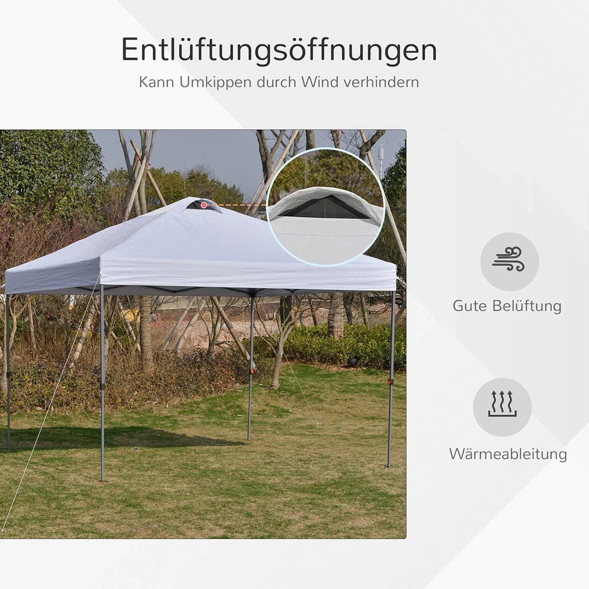 Pop-Up-Pavillon zusammenfaltbar schwarz - 1