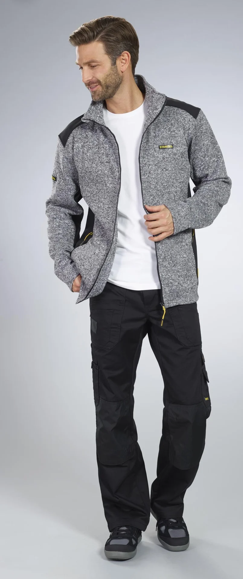 Strickfleecejacke, Farbe grau, Gr.M - 2
