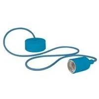 Design-Lampenhalterung mit Textilkabel - Blau - 1