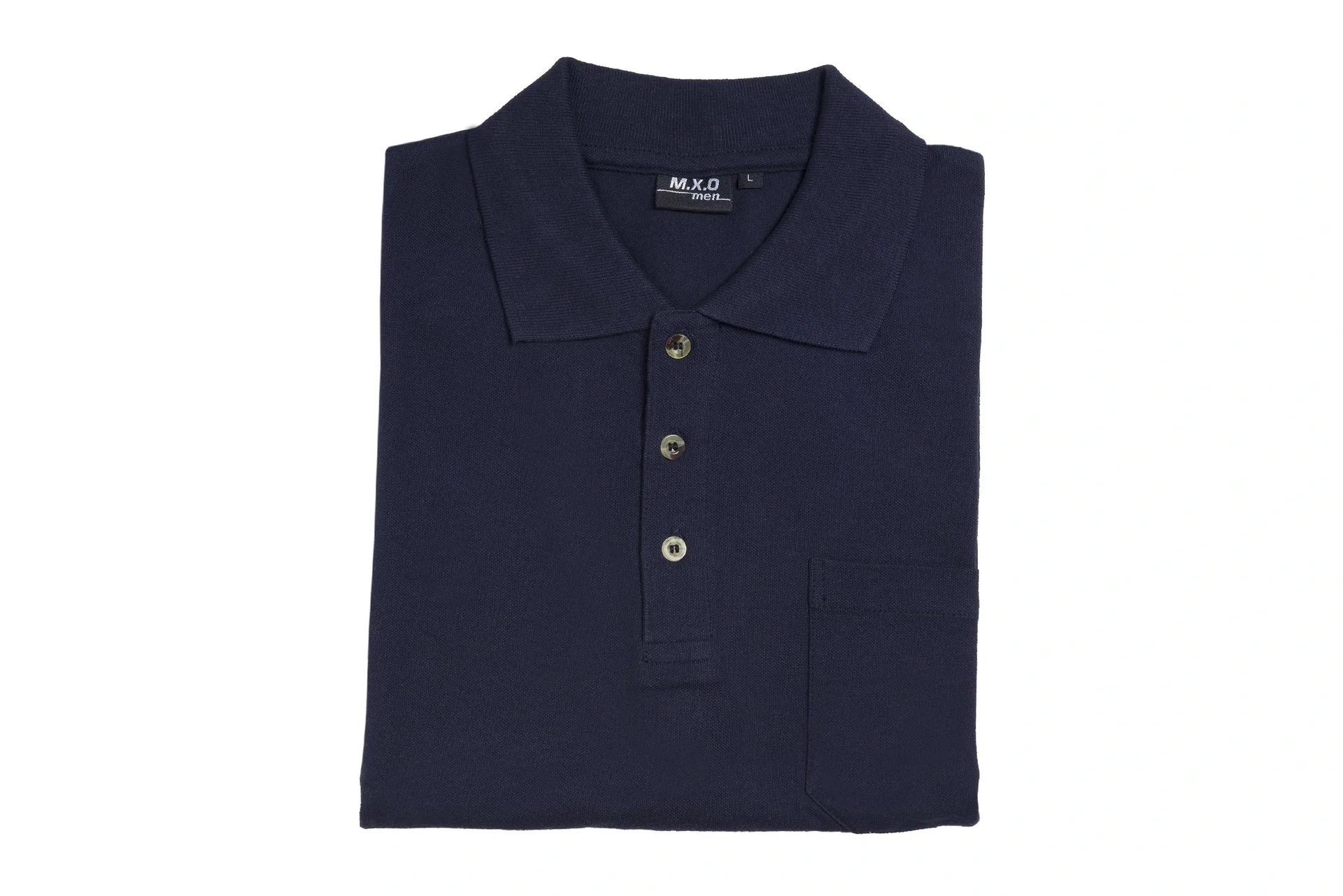 Poloshirt mit Knopfleiste und Brusttasche, Farbe marine, Gr.L - 2