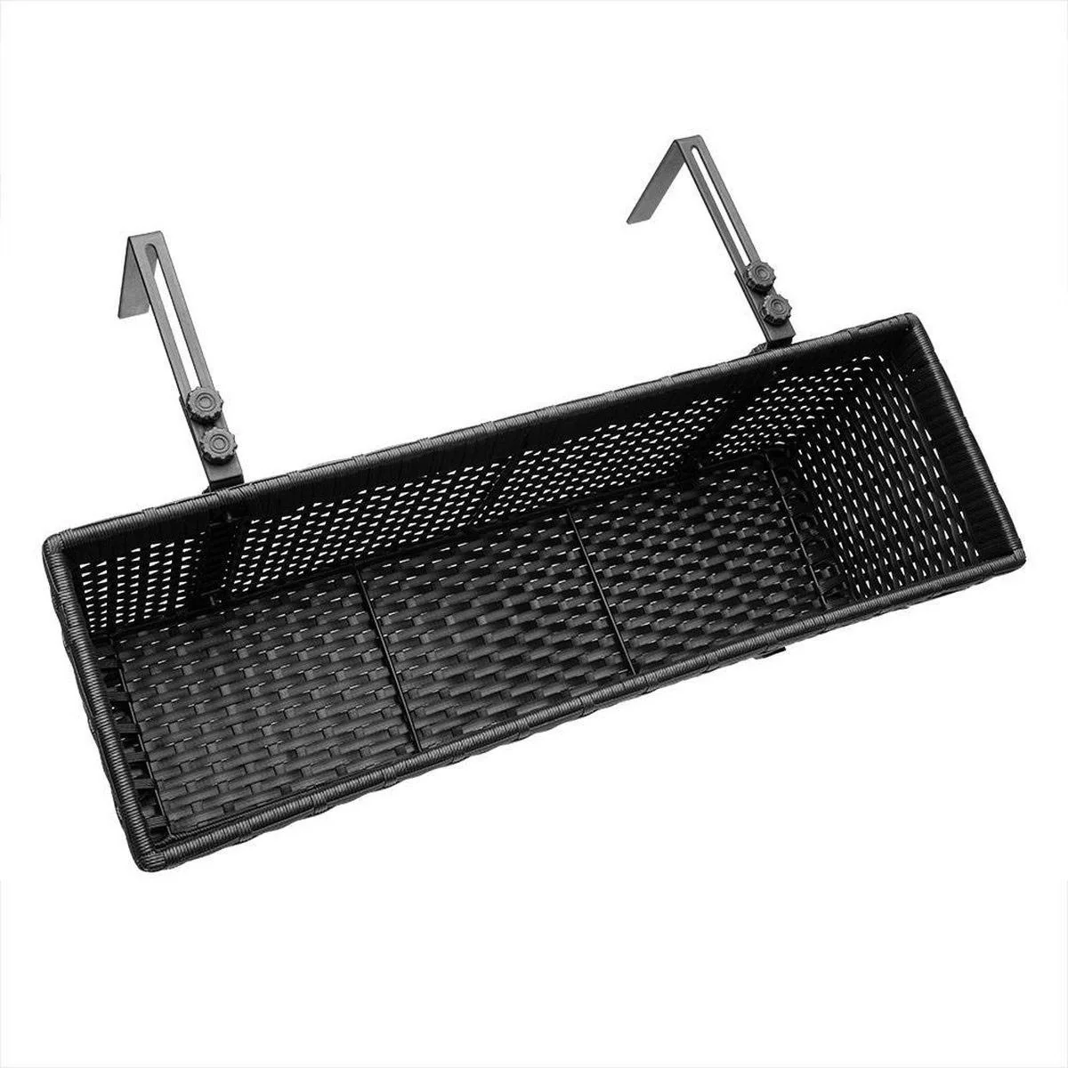 Polyrattan Pflanzgefäß - 2er Set - Schwarz - 4