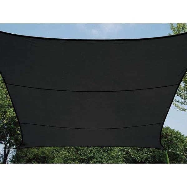 WASSERDURCHLÄSSIGES SONNENSEGEL - VIERECK - 5 x 5 m - DUNKELGRAU - 3
