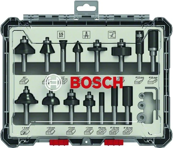 Fräser-Set, 8-mm-Schaft,15-teilig - 2