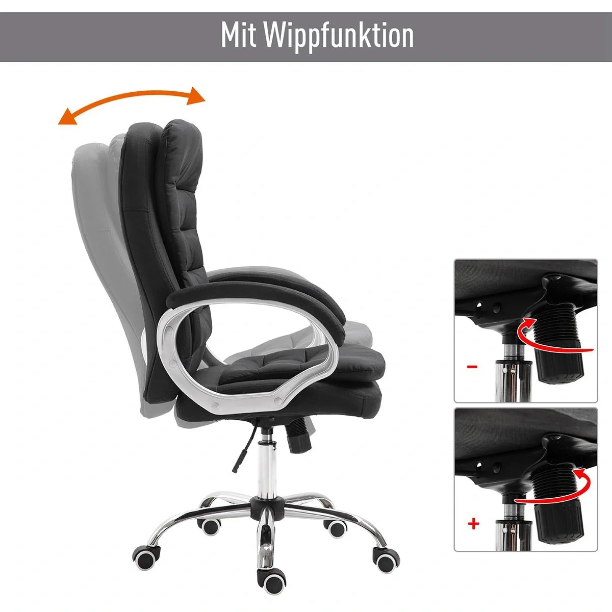 Bürostuhl mit hoher Rückenlehne - 9
