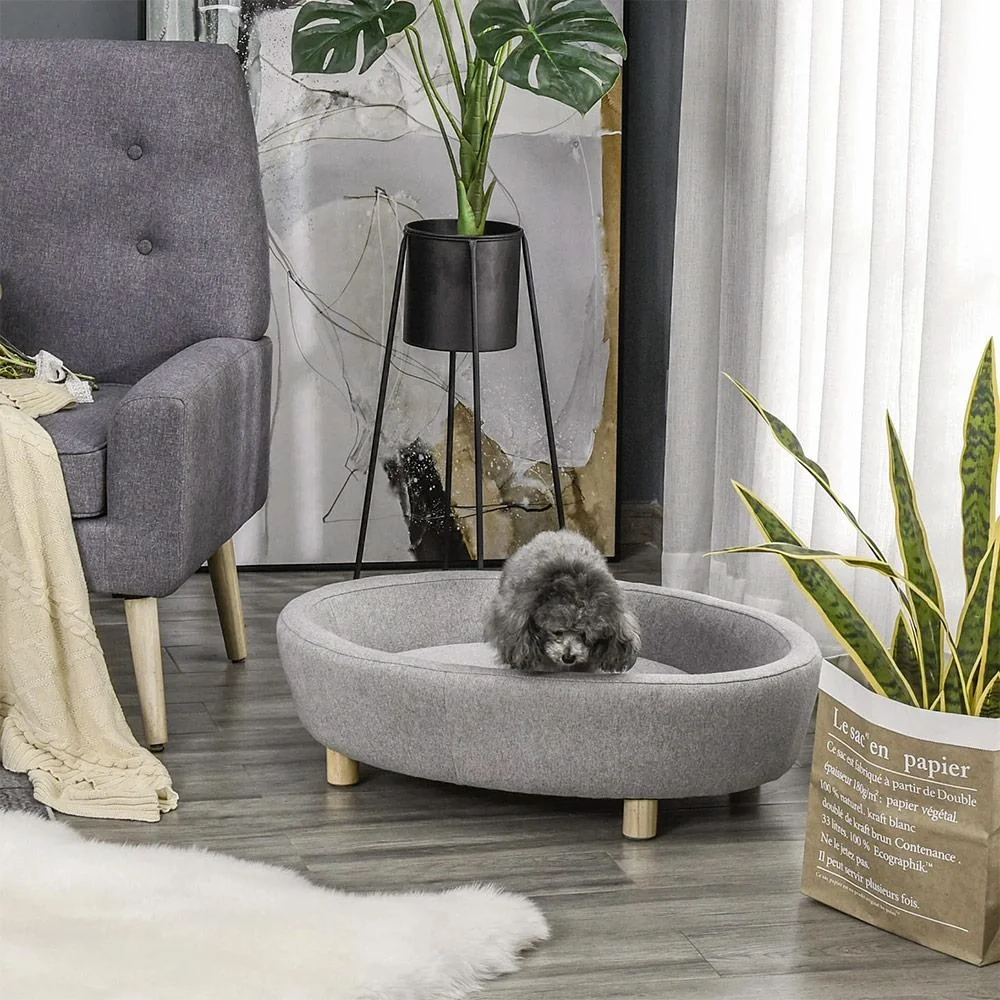 Haustiersofa für Hunde und Katzen dunkelgrau - 1
