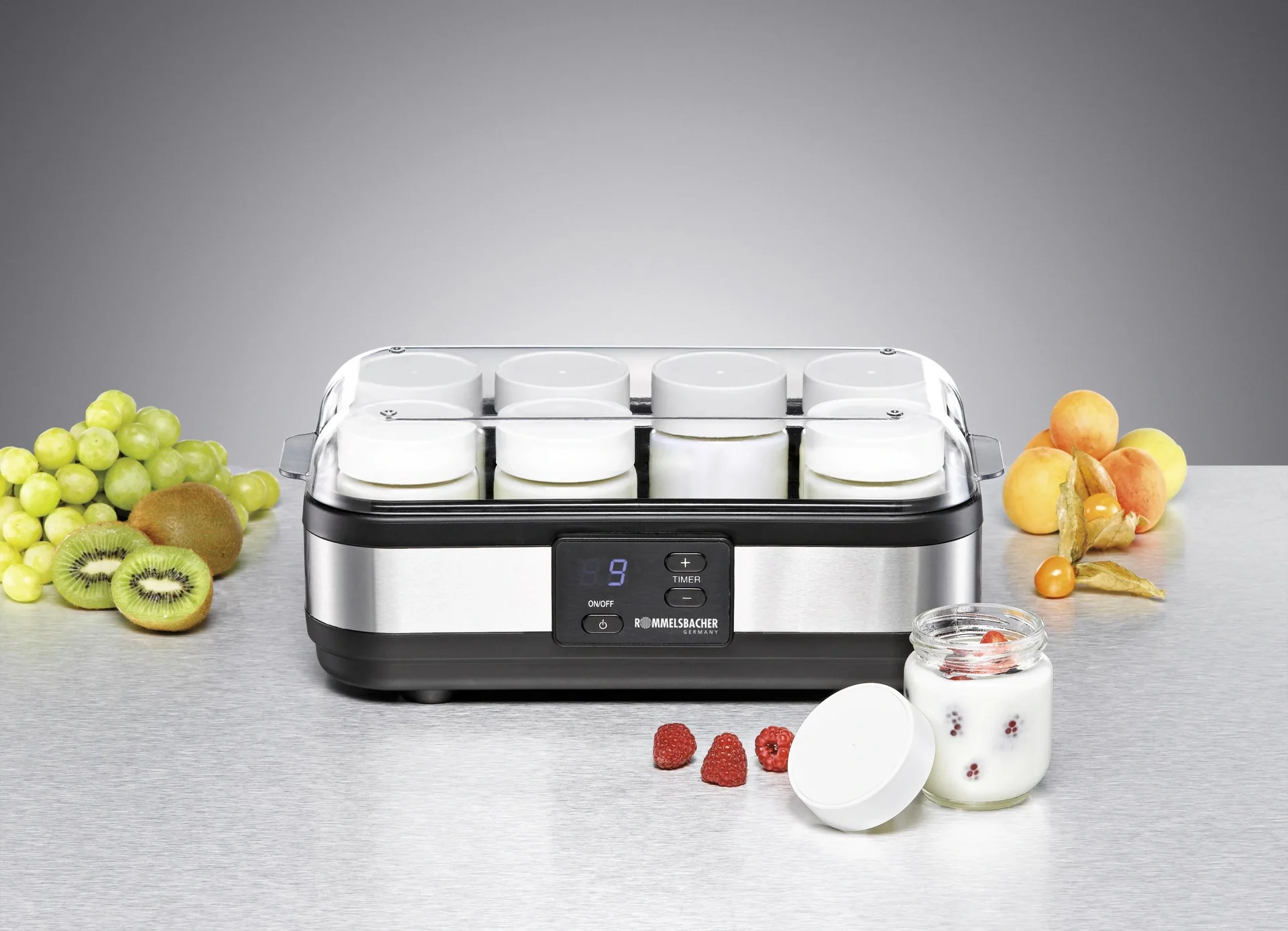Joghurtbereiter „JG 40“, 8 Portionsbehälter, je 150 ml, Edelstahl, 40 Watt - 5