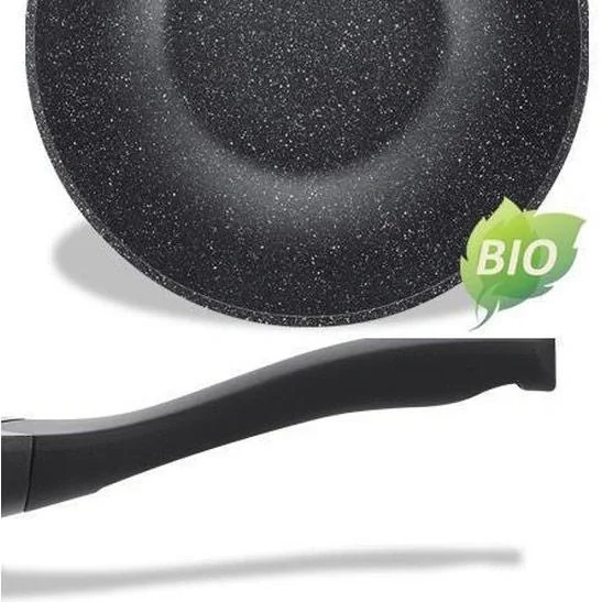 Marmorbeschichtung Wok-Pfanne - schwarz - 28 cm - 3