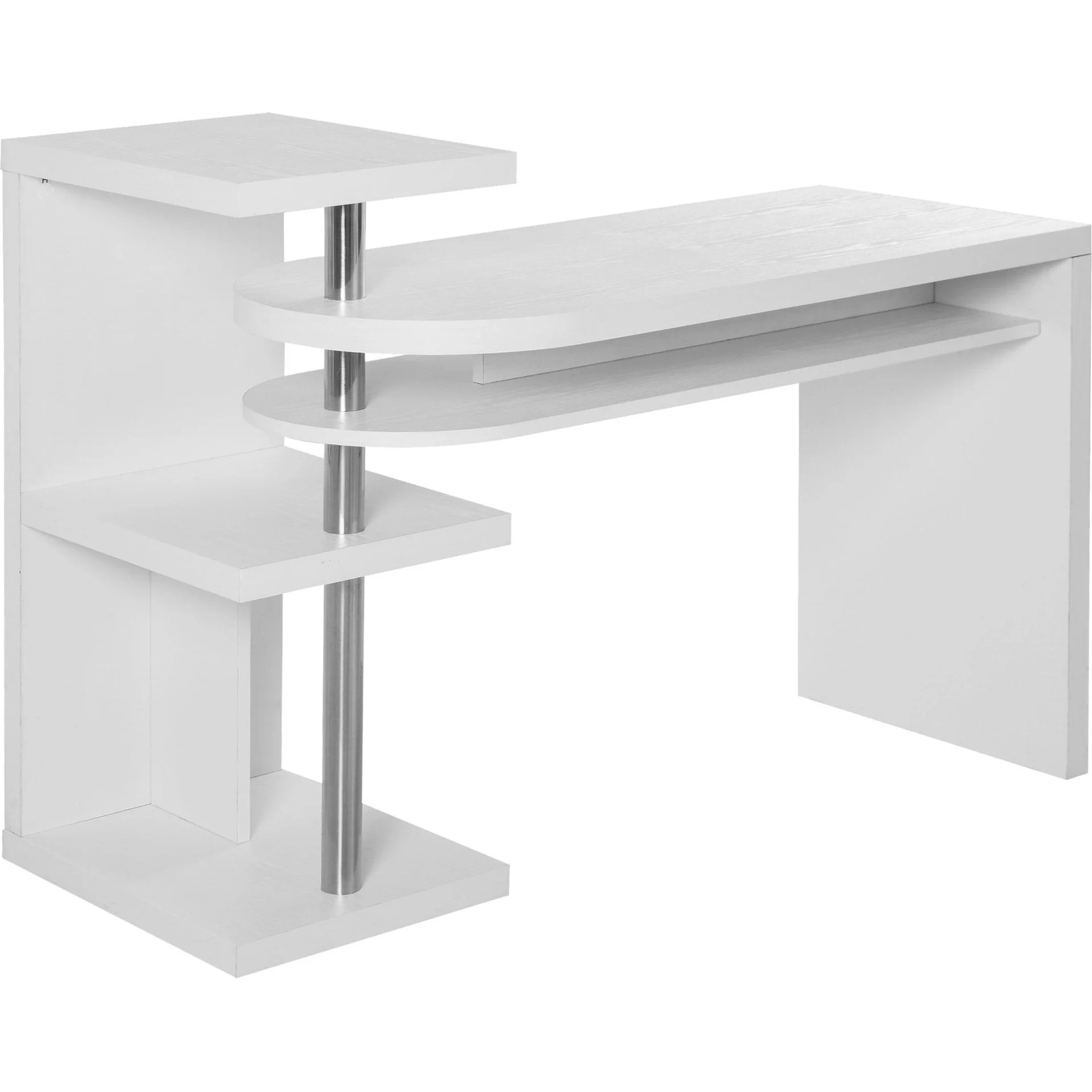 Schreibtisch L/I-Form, weiß - 8
