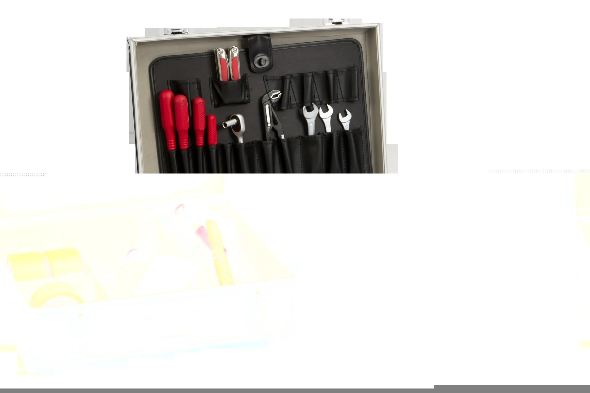 Werkzeugkoffer mit stabilem Aluminiumrahmen, inklusive herausnehmbarer Werkzeugeinlage und Trennstegen - 5