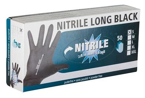 Nitrilhandschuhe, 50 Stück, Größe M, schwarz - 3