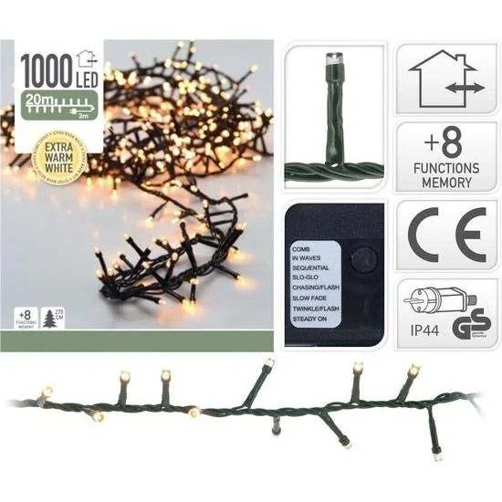 Christbaumbeleuchtung 20m 1000 extra warmweiße LEDs - 5