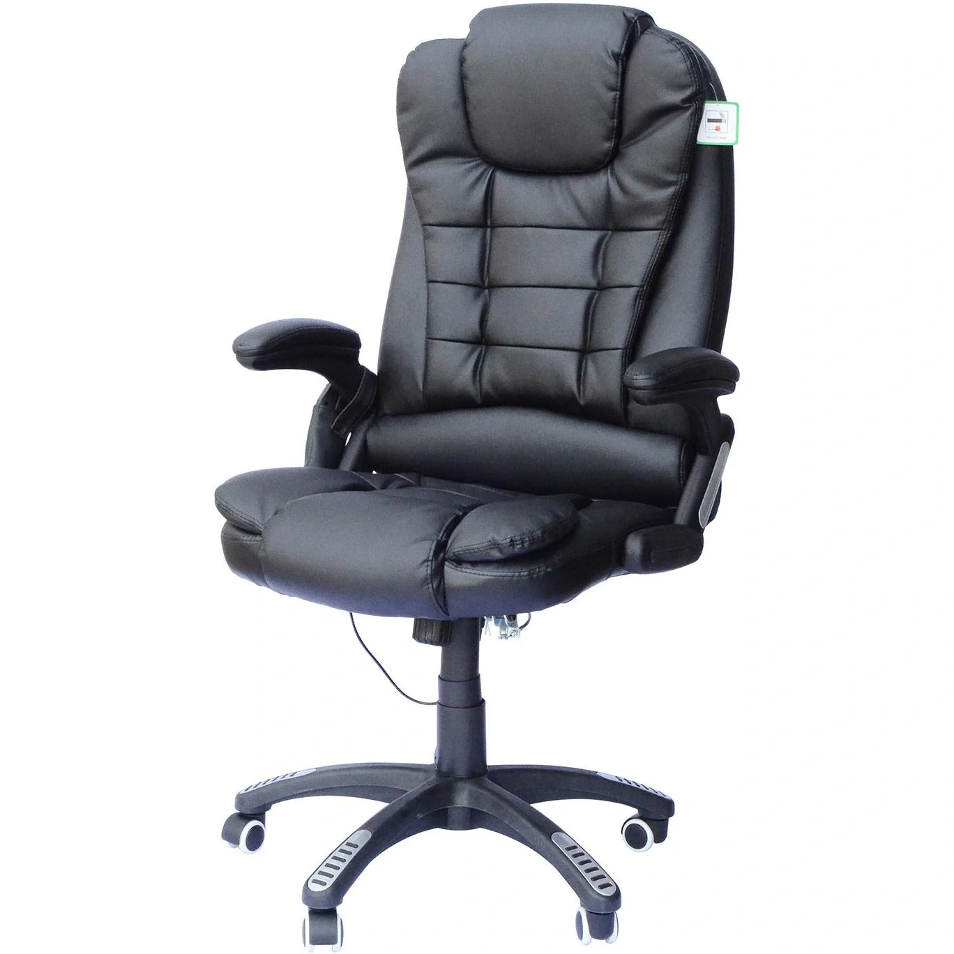 Massage-Chefsessel Gaming Stuhl mit Wärmefunktion drehbar schwarz - 1