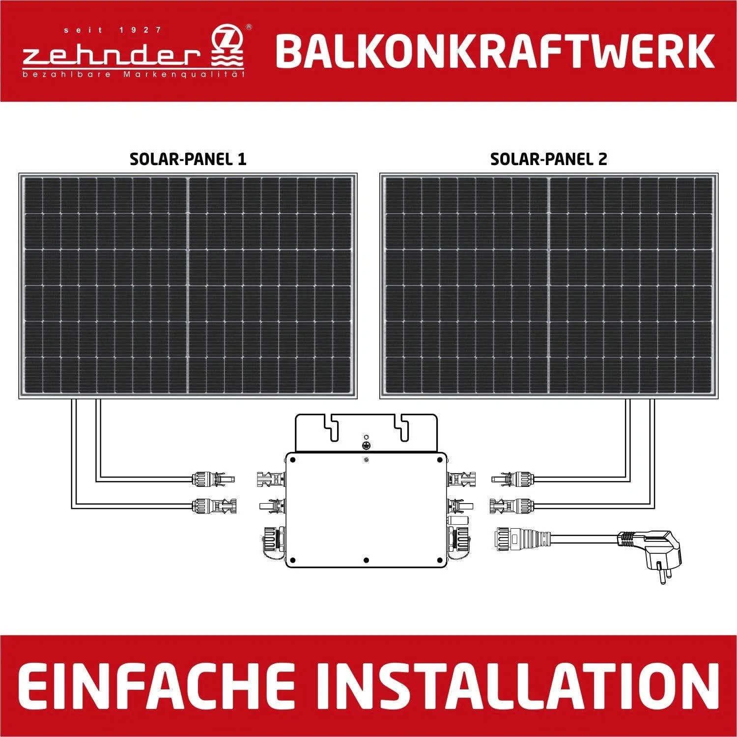 Premium Balkonstrom System 600 Watt, steckerfertig - 12