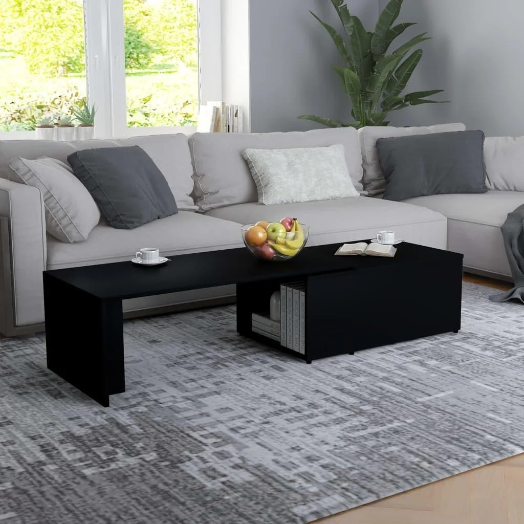 Couchtisch 150x50x35 cm schwarz Spanplatte - 6