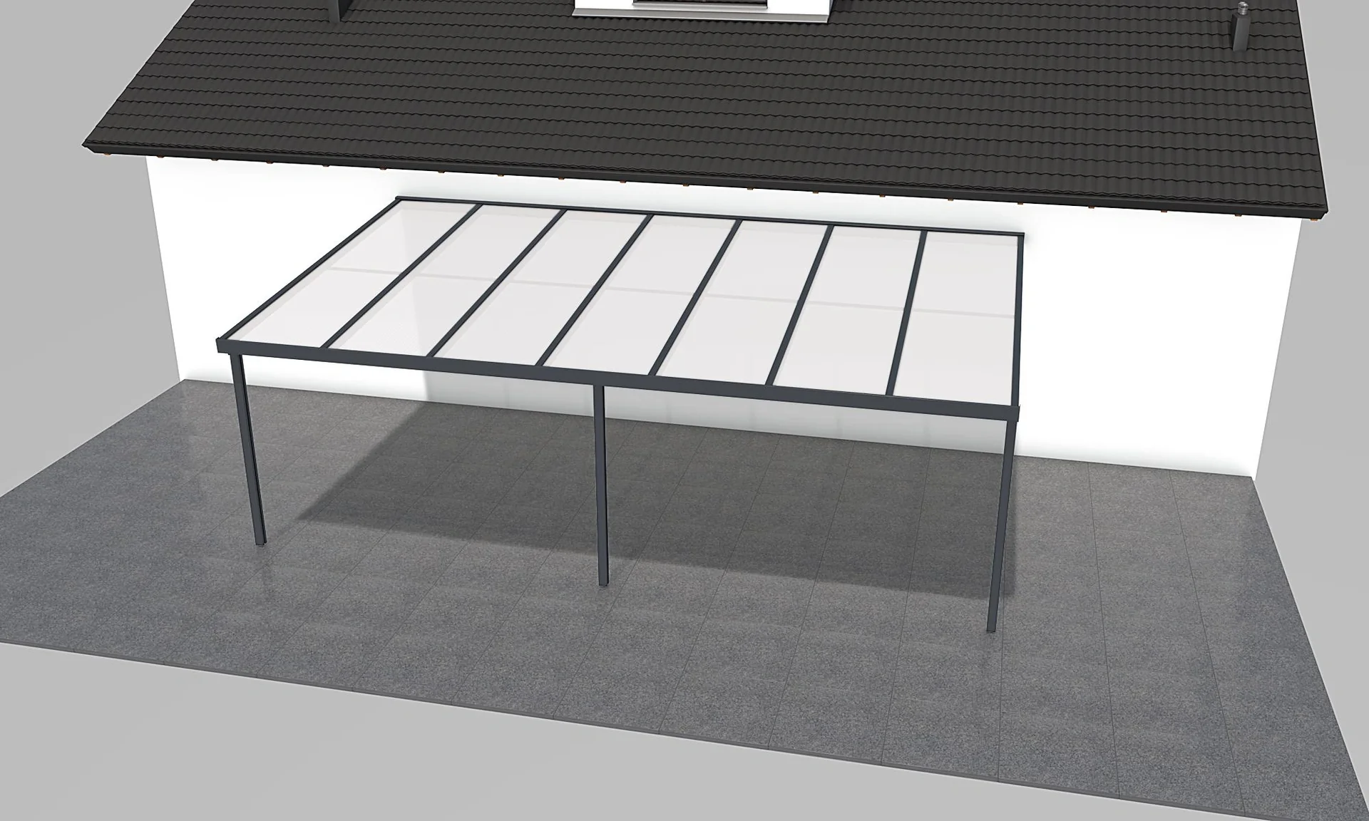 Terrassendach Premium, anthrazit, 7120 x 4060 mm - Klima blue - 2