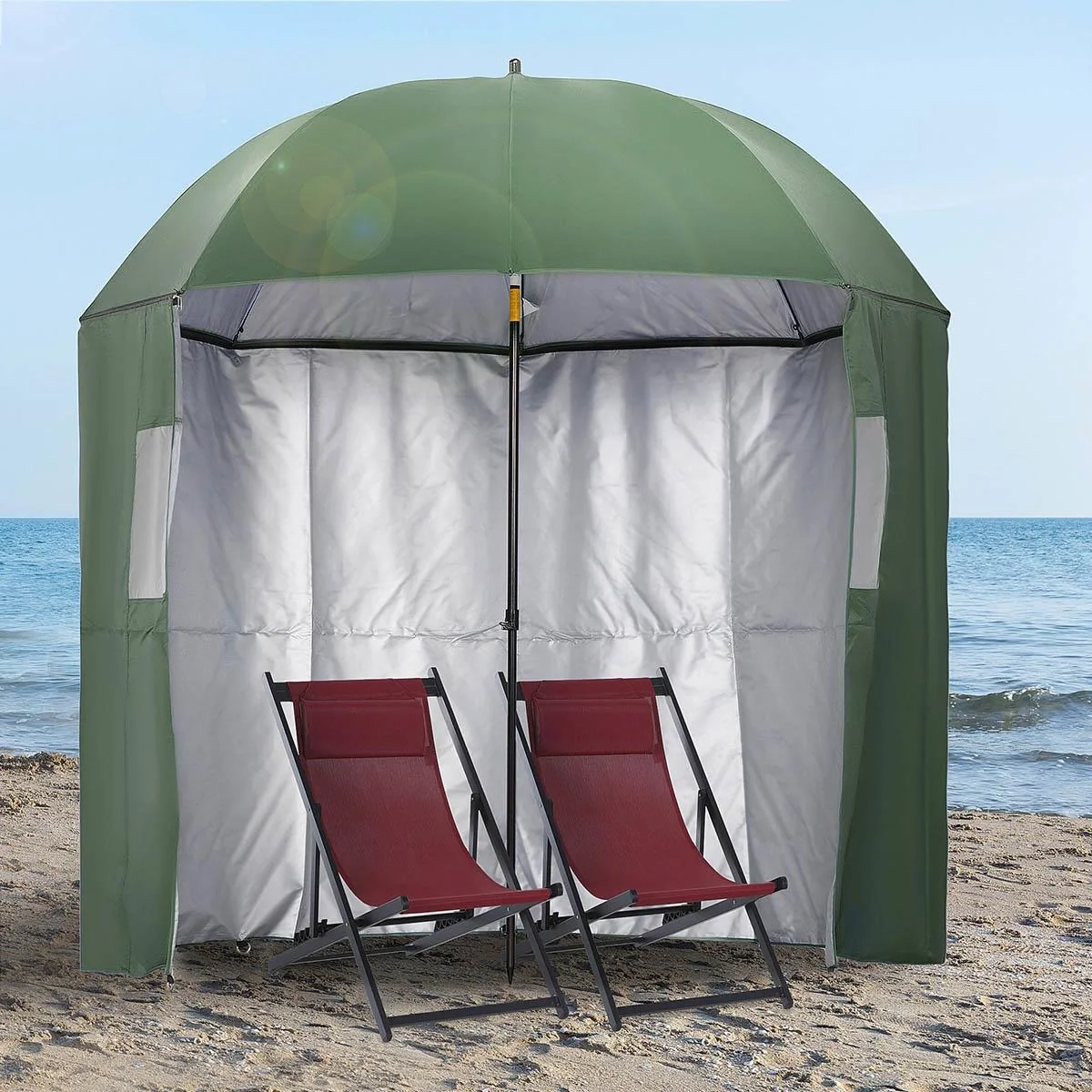 Sonnenschirm mit Seitenwänden - Blau - 2 x 2,2 M - 5