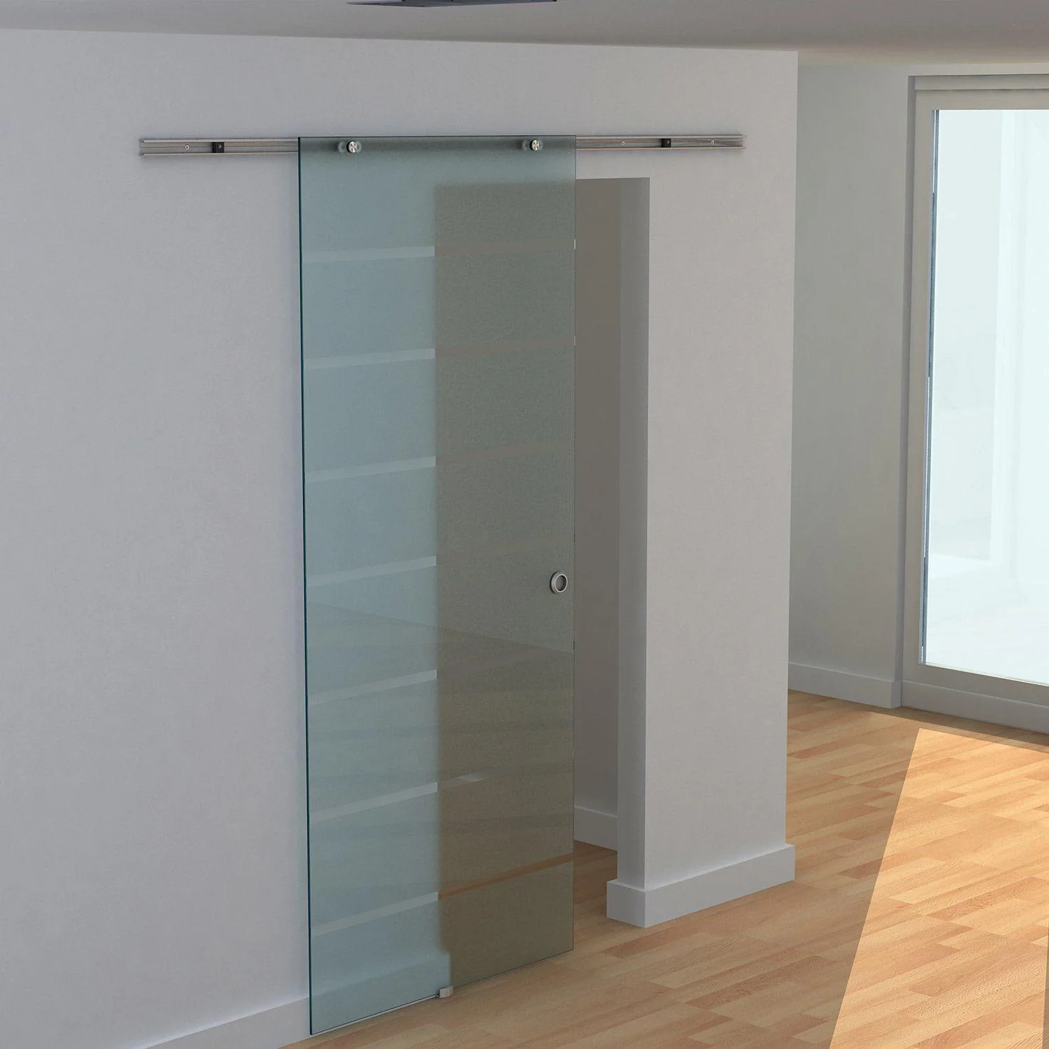 Glasschiebetür mit Streifen - 1