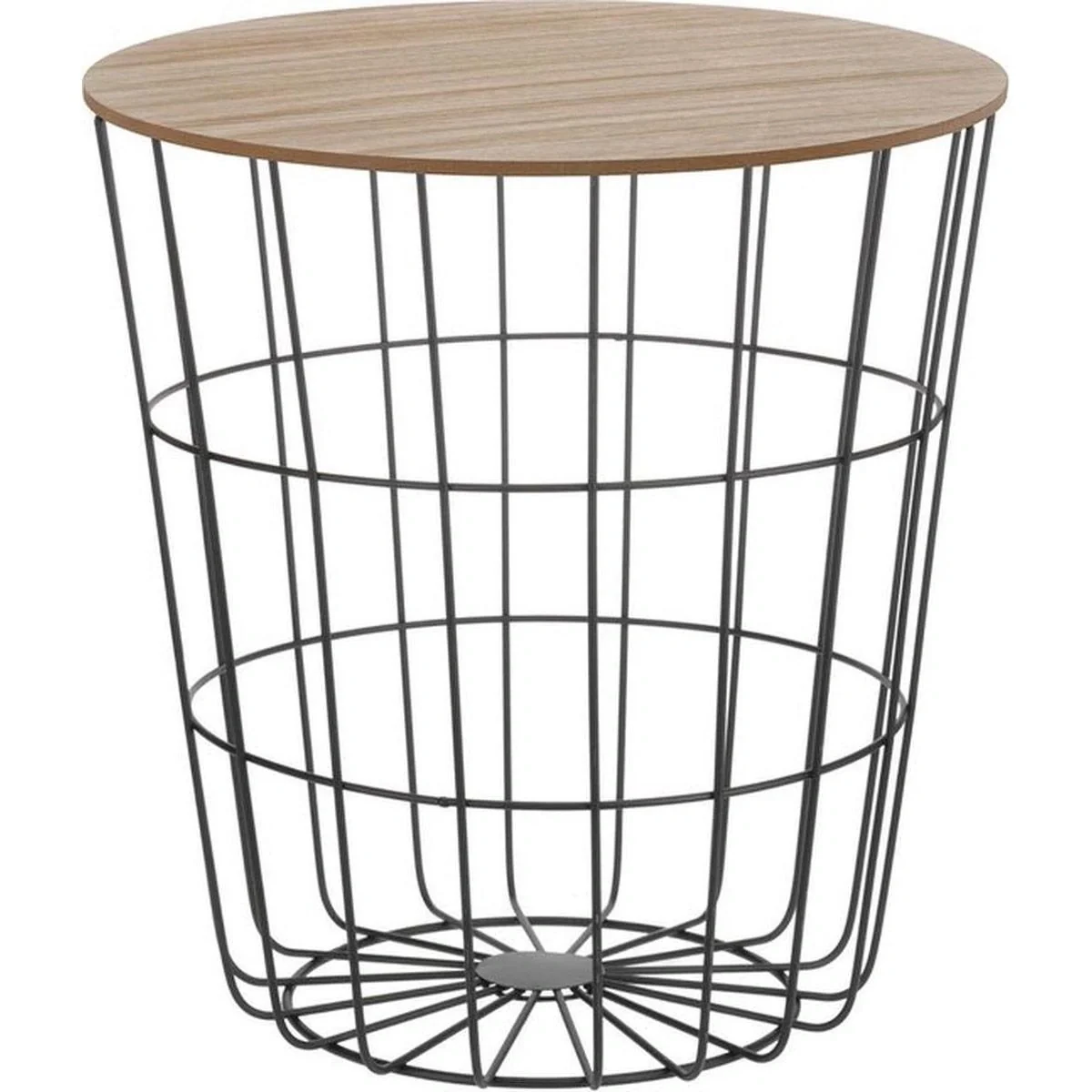Beistelltisch - Korb mit abnehmbarer Platte - Holz/Metall - 39x41 cm (bxh) - Schwarz - 2