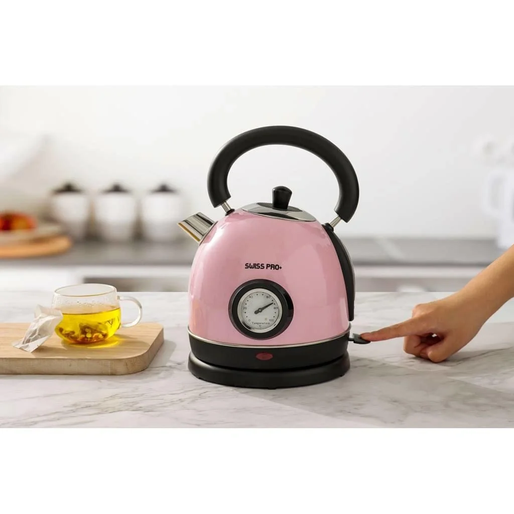 Retro-Wasserkocher - 2200W - 1,8L - Rosa - 9