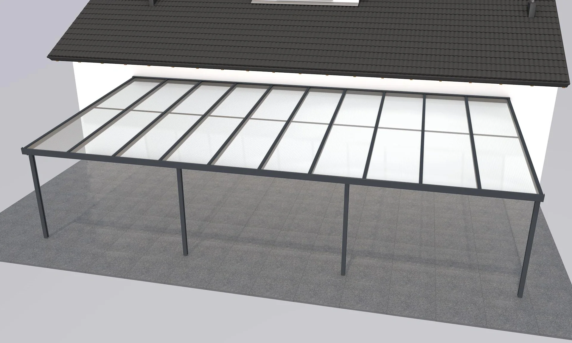 Terrassendach Premium, anthrazit, 10140 x 5060 mm - Klima blue - 2