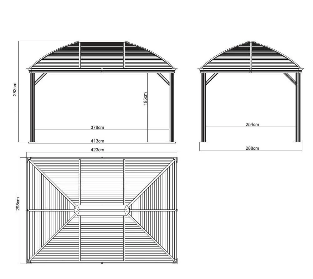 Aluminium Pavillon Moreno, anthrazit - 6
