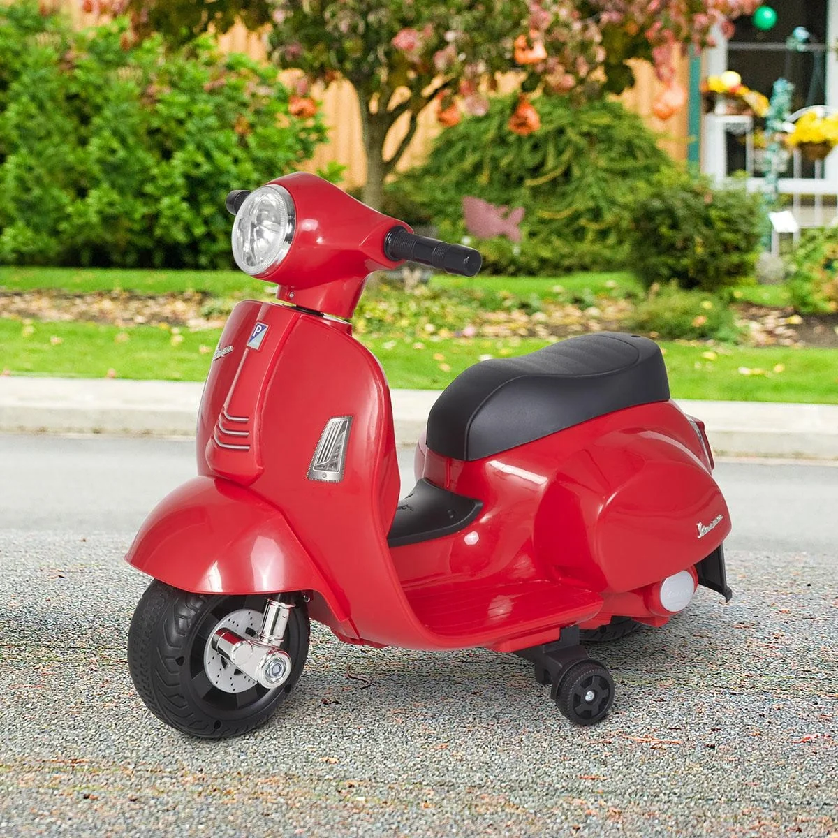 VESPA Elektromotorrad Kindermotorrad Elektrofahrzeug 18-36 Monate 3 km/h LED-Licht Sound PP-kunststoff Metall Rot - 4