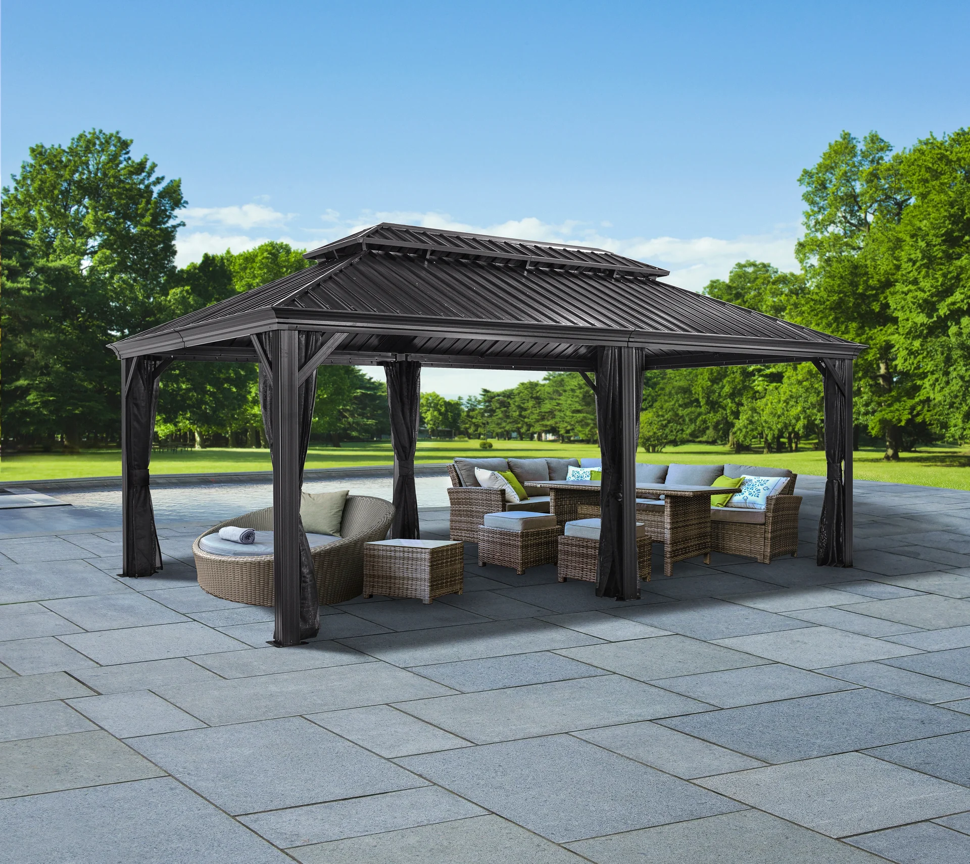 Vorhang-Set passend zum Pavillon Messina 12x20 - 14