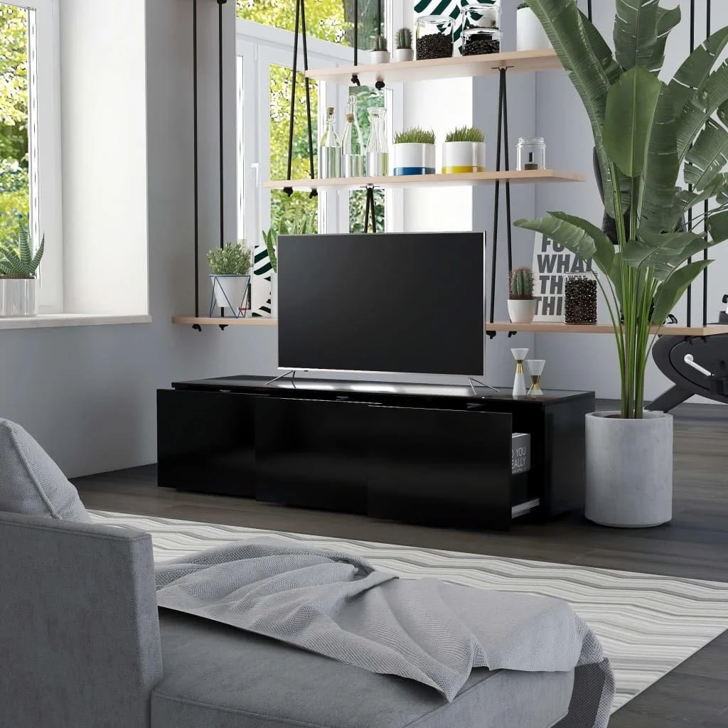 TV-Schrank 120x34x30 cm Spanplatte schwarz - 5