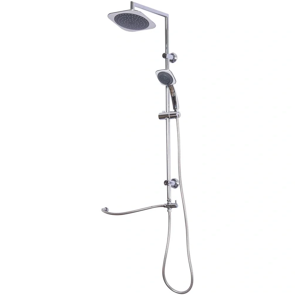 Regendusche Duschsystem Handbrause 5 Duschmodi Eckig Silber - 9