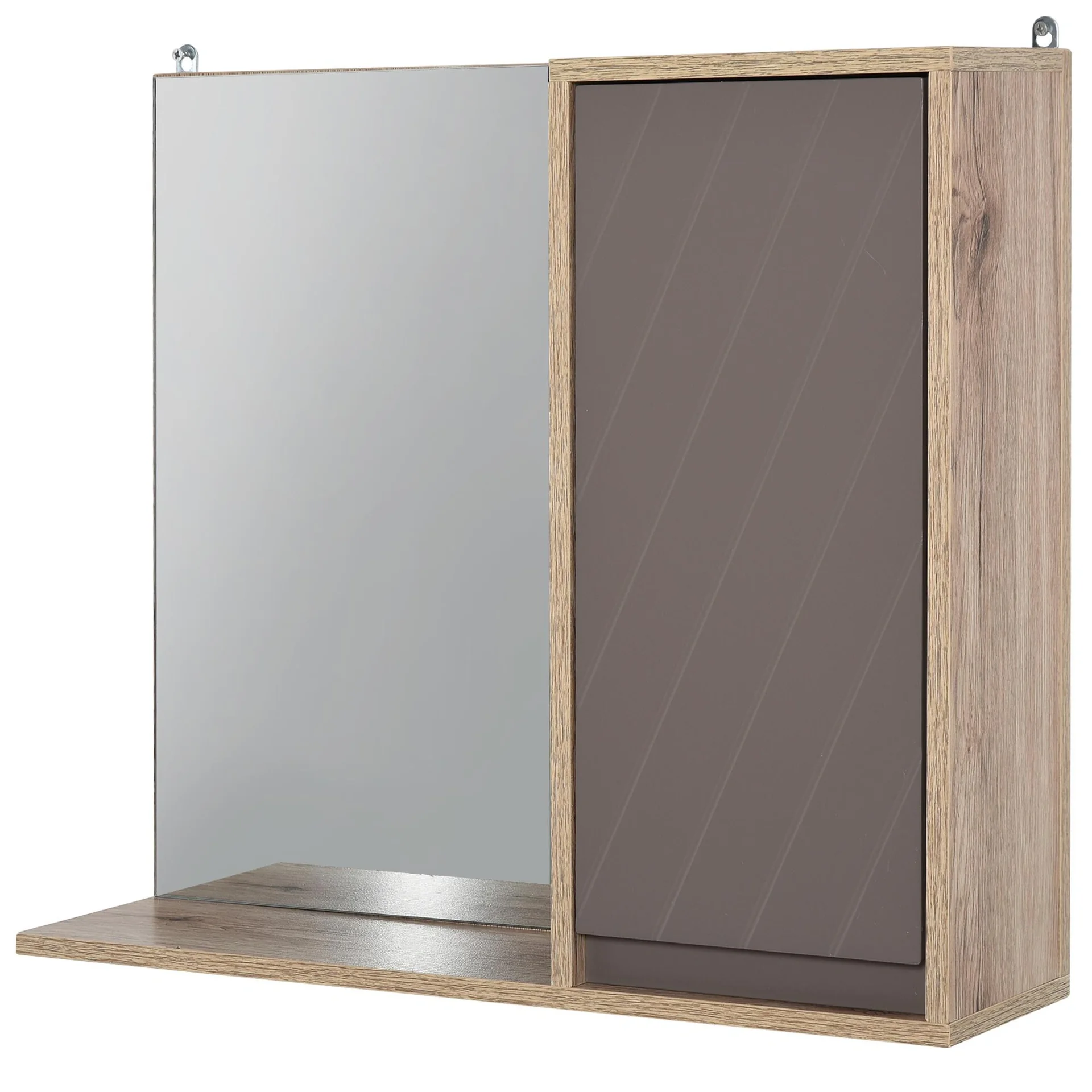 Badezimmer-Spiegelschrank, grau - 6