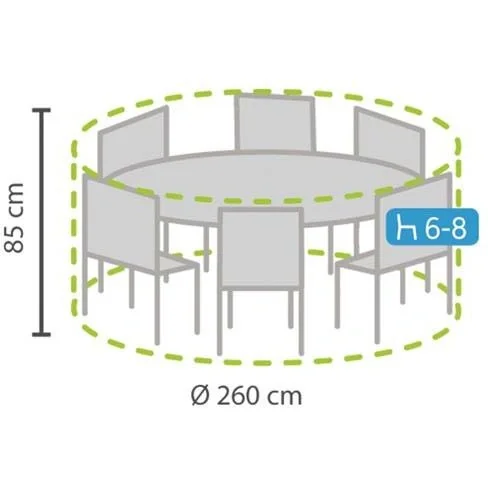 Schutzhülle für Rundes Loungeset - 260 x 260 x 80 cm - 4
