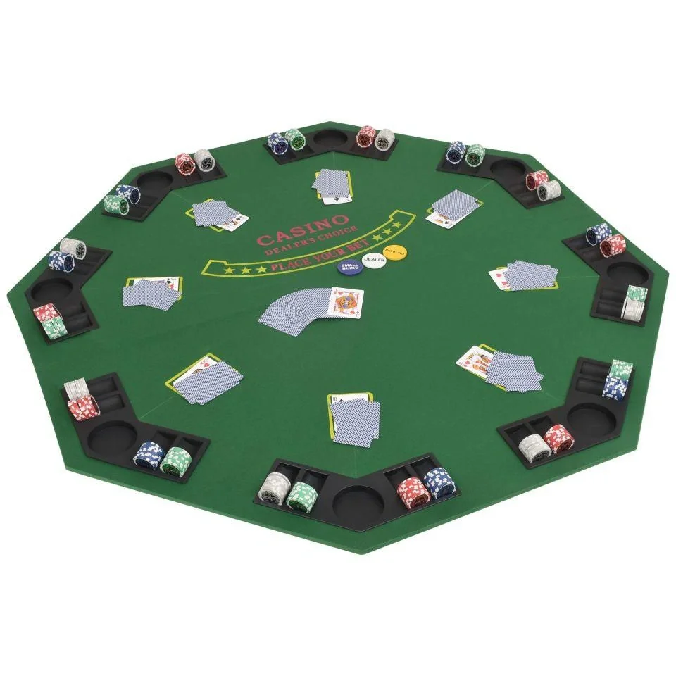Pokertischplatte für 8 Spieler 2-fach klappbar grün - 1